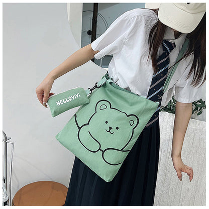 womens fashion bear printed crossbody bag