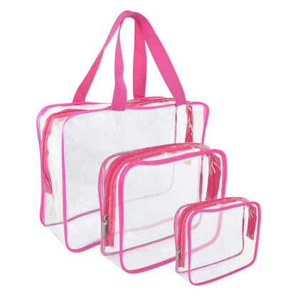 pvc waterproof wash cosmetic bag three piece set