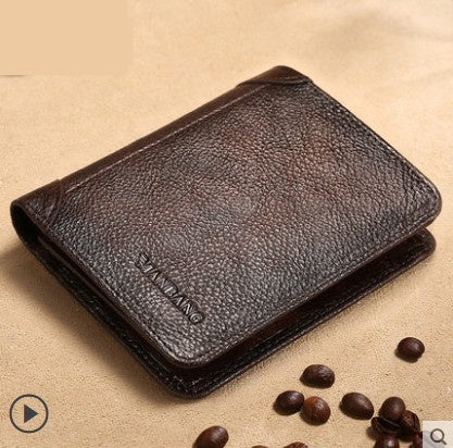 cross border new leather mens wallet