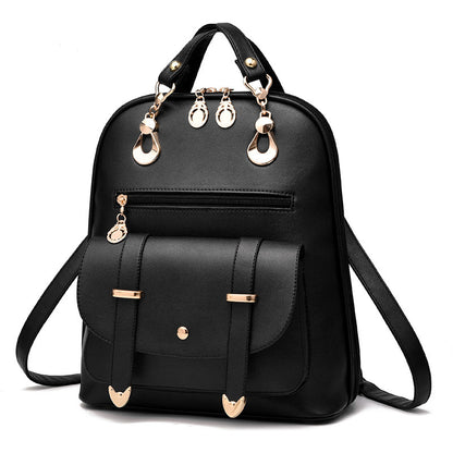 female bag fashion pu leather dual use backpack