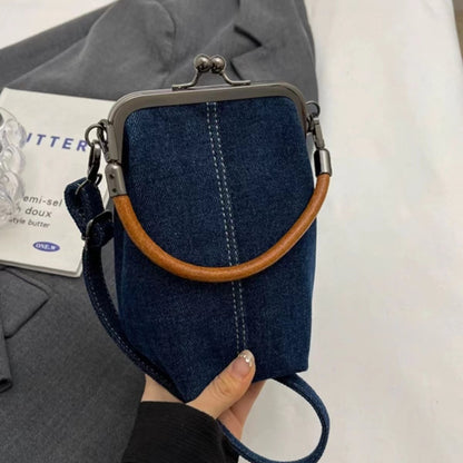 fashion casual denim messenger bag womens handbag