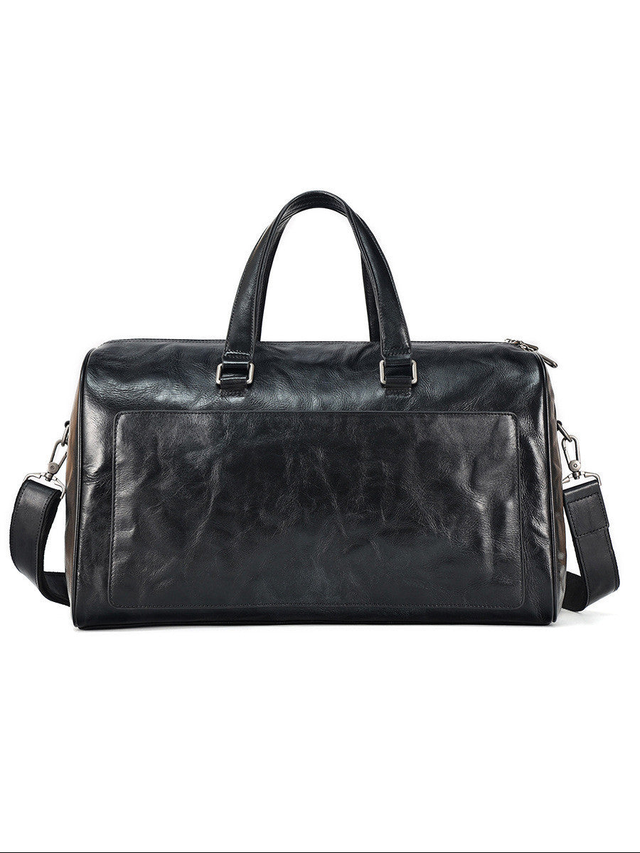 leather retro portable travel bag for men