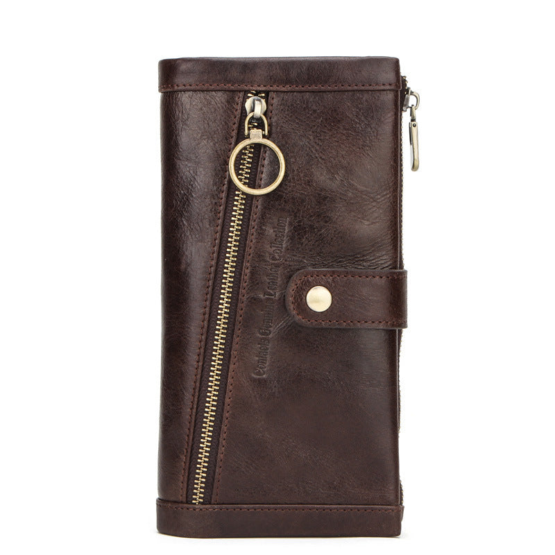 leather mens wallet multifunctional long