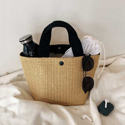 casual rattan women handbags