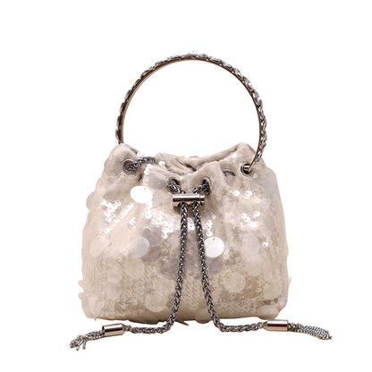 high grade metal tassel sequins dinner bag