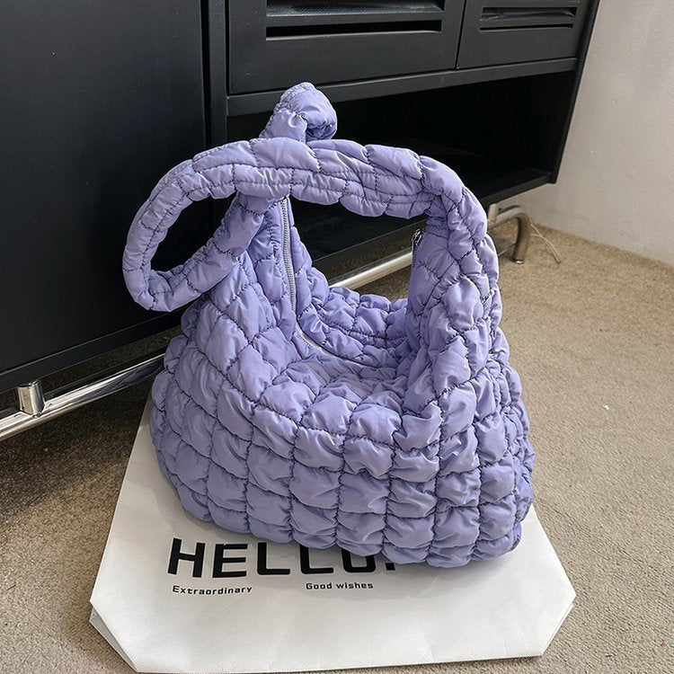 pleated cloud bag fashion shoulder portable large capacity