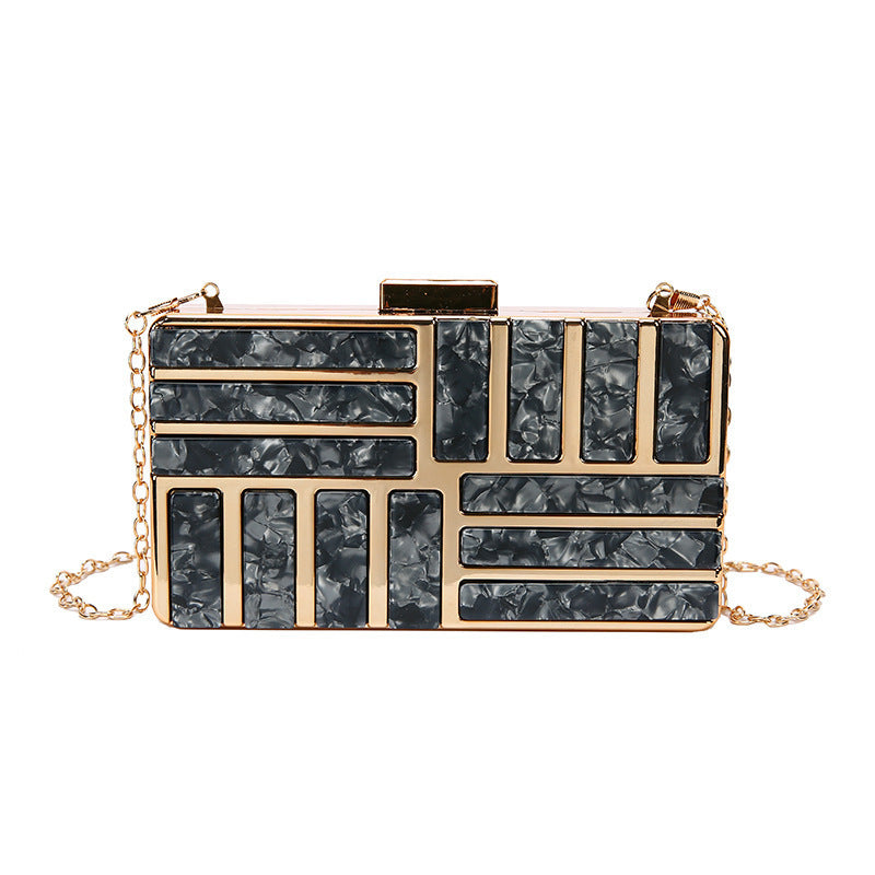 sequined stone box bag fashionable all match one shoulder diagonal dinner bag