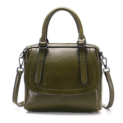 new style oil wax leather portable shoulder bag