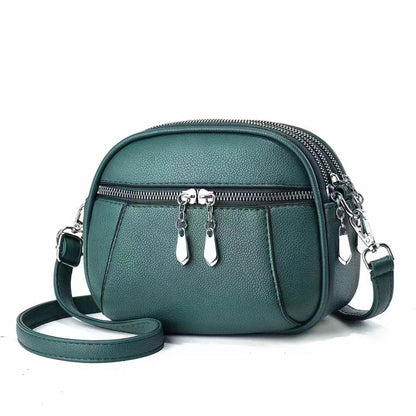 solid color small round bag fashion multi pocket large capacity shoulder crossbody bags for women handbags