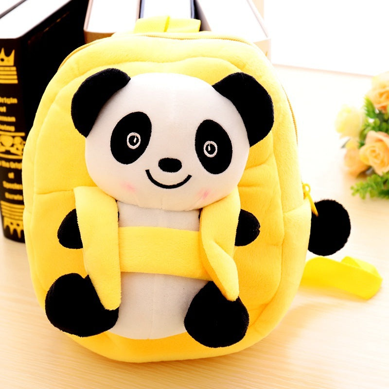 cartoon panda plush childrens school bag