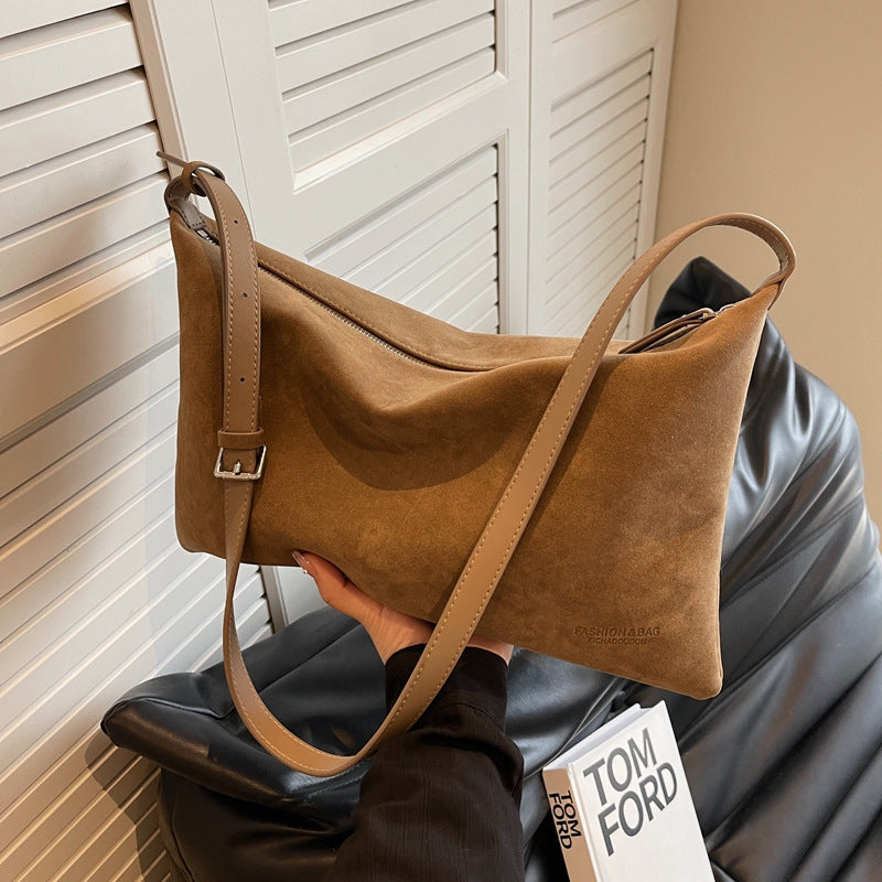 vintage suede niche bag for women