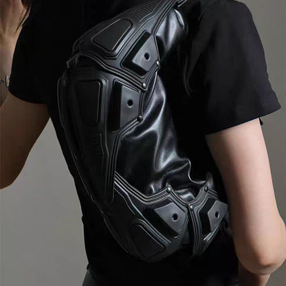 dark functional underarm crescent crossbody bag