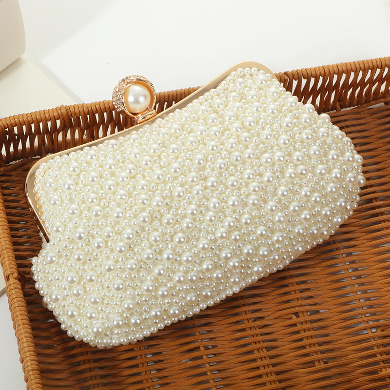 womens fashion pearl pearl embroidery dinner bag