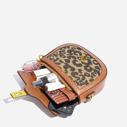 small bag female leopard print fashion single shoulder lock buckle bag