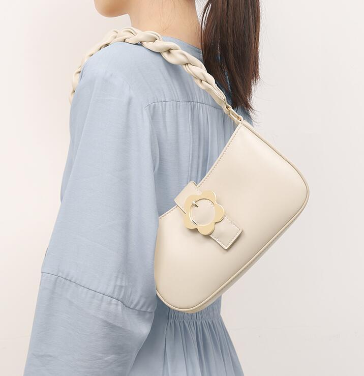 womens french solid color shoulder bag