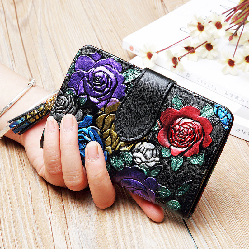 fashion womens leather wallet short