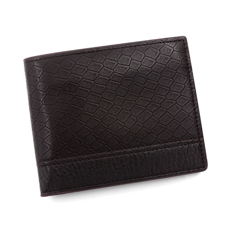 mens fashion large capacity embossed snake pattern wallet