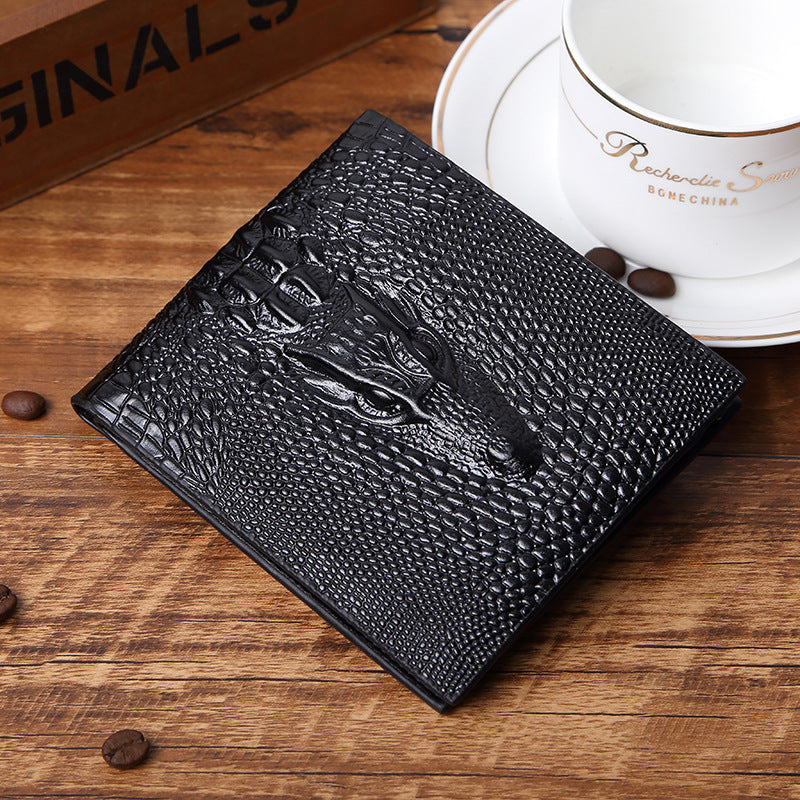 mens fashionable casual crocodile print wallet