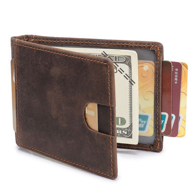 handmade simple wallet radiation proof leather