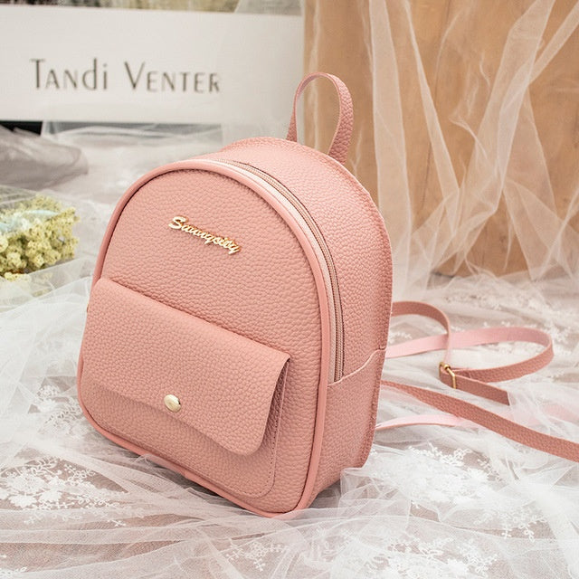 fashion women shoulders small backpack letter purse mobile phone simple ladies travel bag student school backpacks