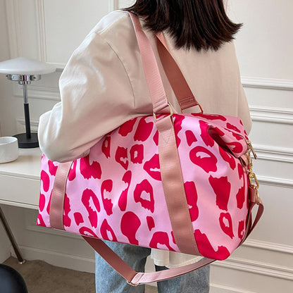 women travel duffel bag cow pattern handbag fitness sports shoulder bags