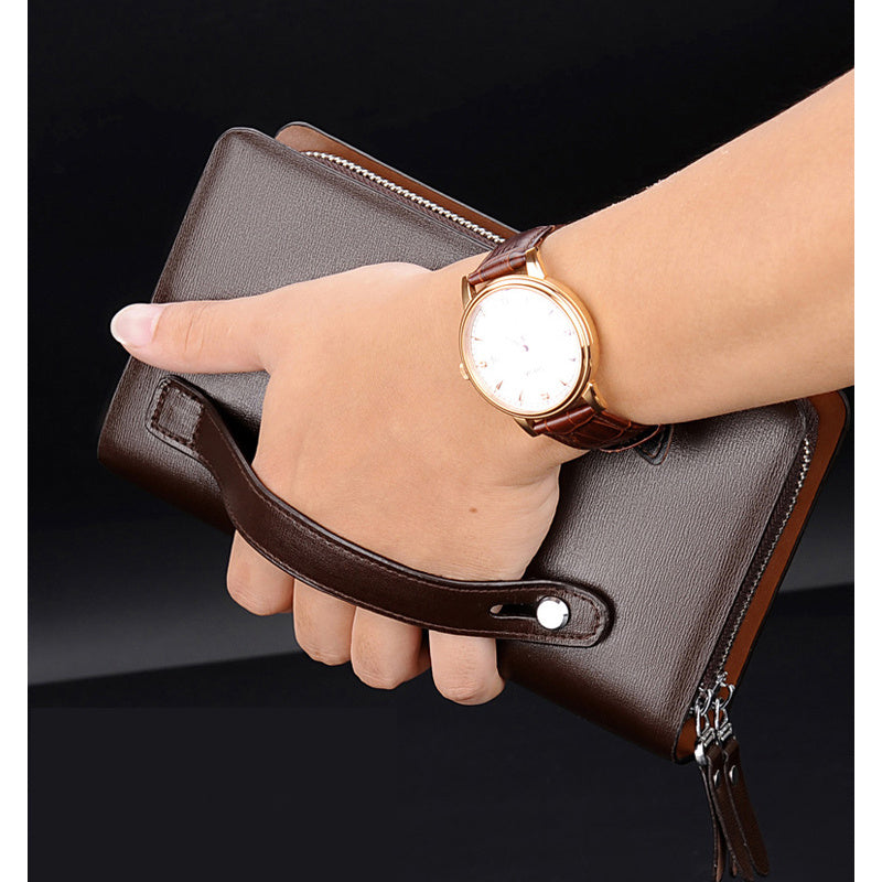 pure color kangaroo mens business casual clutch