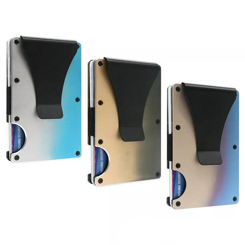 gradient color metal clamp ultra thin aluminum alloy card package