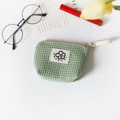 womens cute simple waffle storage bag