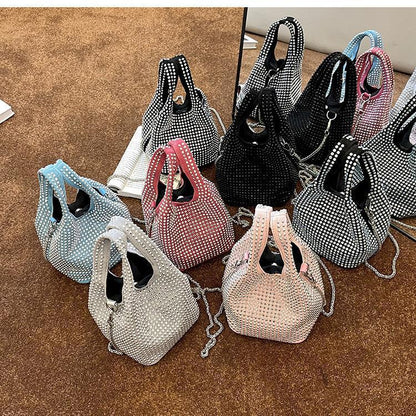 Design Full Diamond Women's Bag Summer All-matching Chain Messenger Bag Bucket Bag