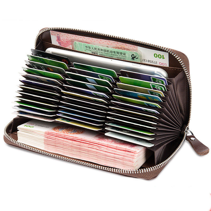 clutch bag bank card holder leather anti degaussing anti theft brush