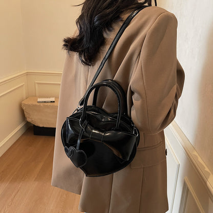 bow heart bag fashion portable shoulder messenger bag