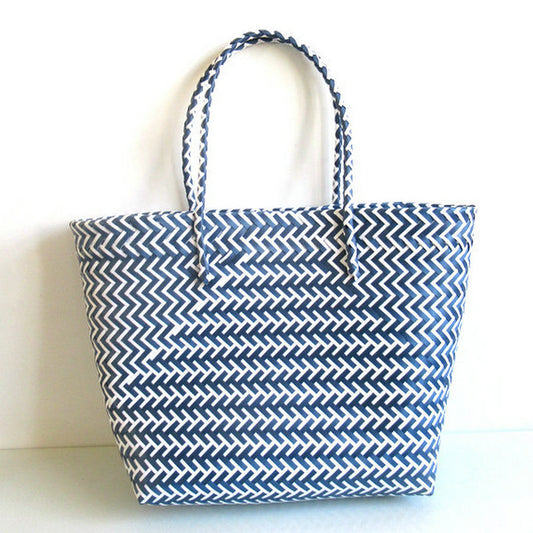 woven portable striped color matching beach fashion womens bag