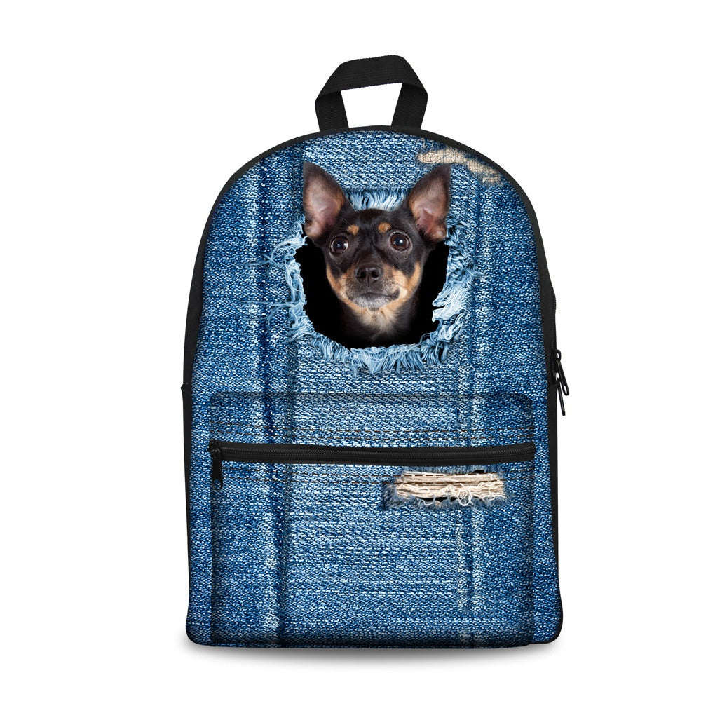 pet photo custom student backpack