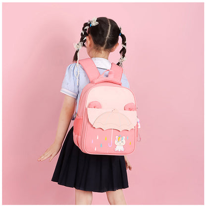 pupils intermediate and advanced kindergarten classes contrast color cartoon backpack