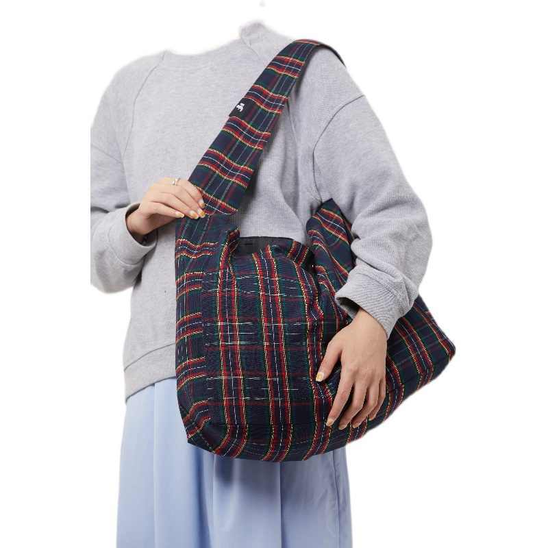 Retro Plaid Portable Large Capacity Shoulder Bag