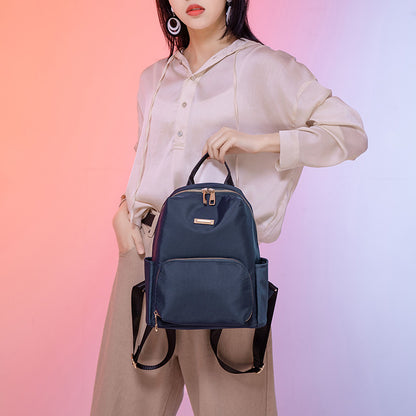 trendy korean style pure color simple stylish oxford cloth womens backpack