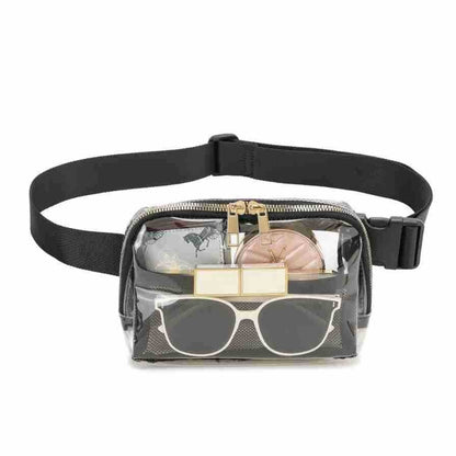 female minimalist casual transparent waist bag