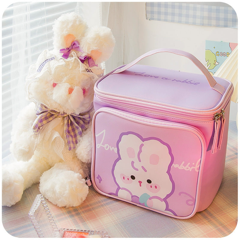 portable and lovely large capacity bucket cosmetic bag