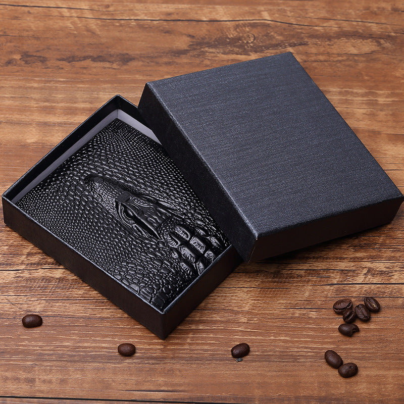 mens fashionable casual crocodile print wallet