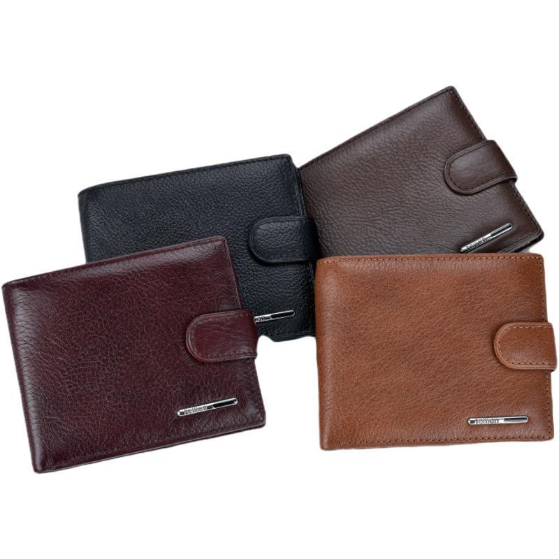 mens leather wallet multifunctional short men