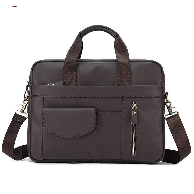 simple casual mens real leather handbag