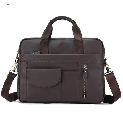 simple casual mens real leather handbag