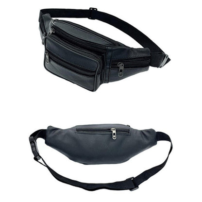 mens outdoor sports and leisure top layer cowhide waist bag