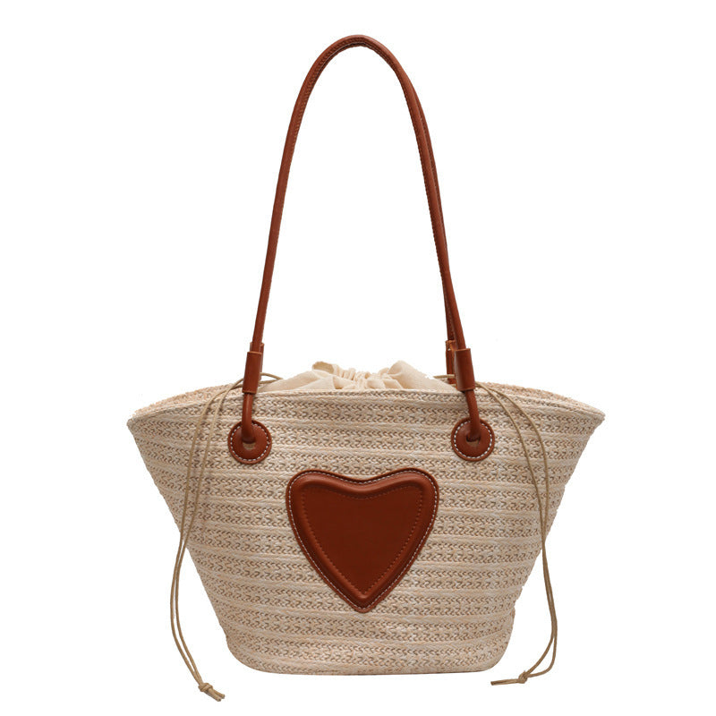 womens simple straw tote bag