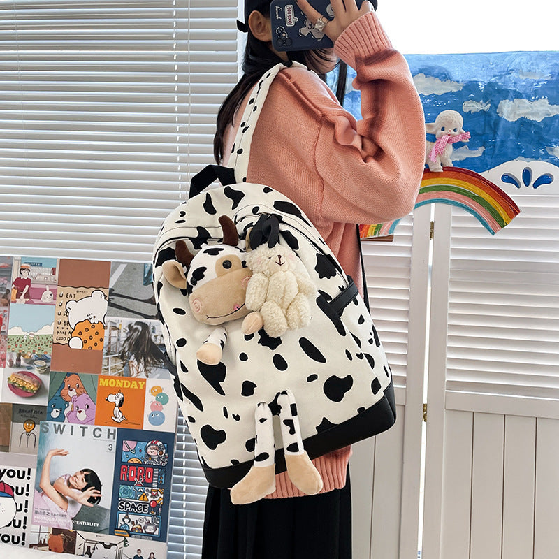 cartoon cow doll girls schoolbag personalized backpack