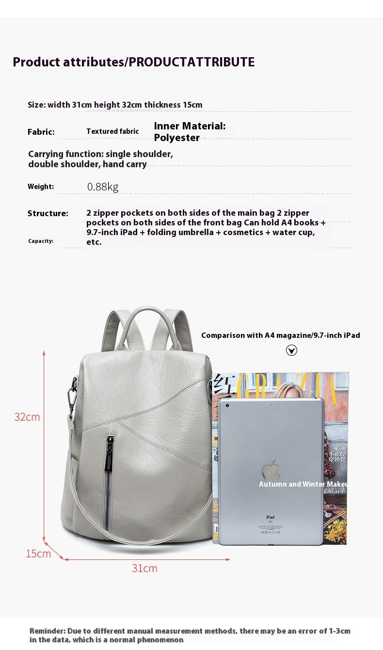 womens simple fashion large capacity casual backpack