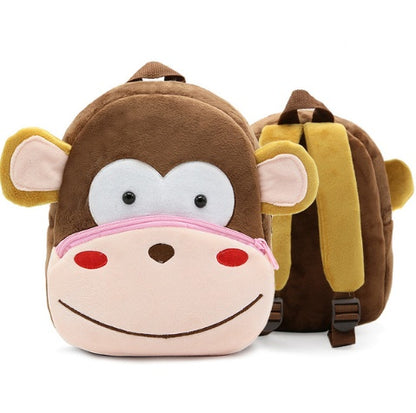 children school backpack cartoon rainbow design soft plush material for toddler baby girls kindergarten kids school bags