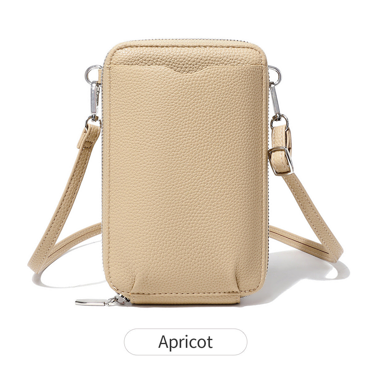 lychee pattern vertical zipper mobile phone foreign trade mini large capacity womens shoulder bag