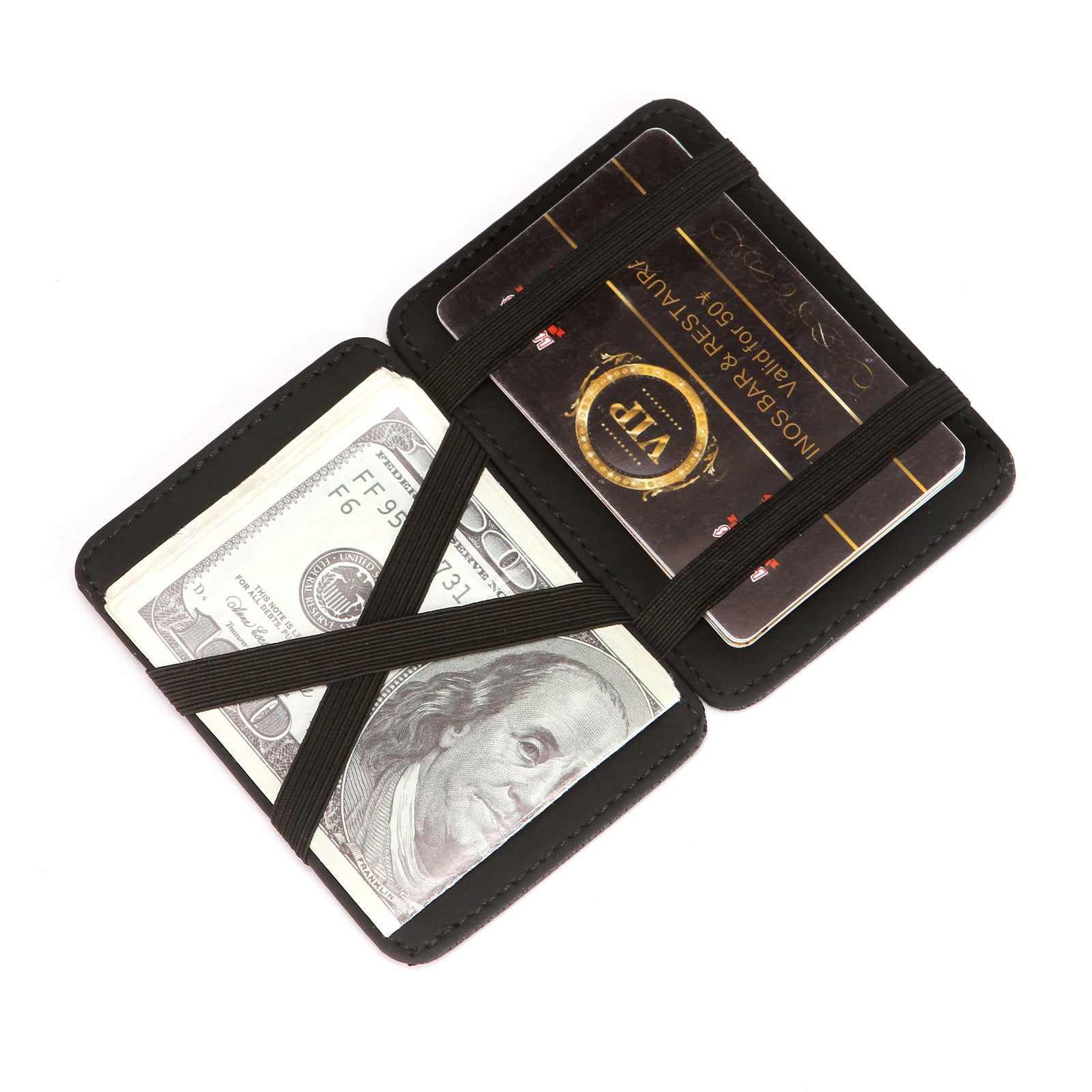 flip magic wallet cross pattern short card holder