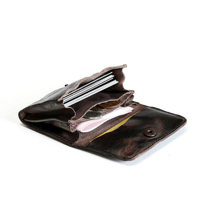 mens retro top layer cowhide short wallet